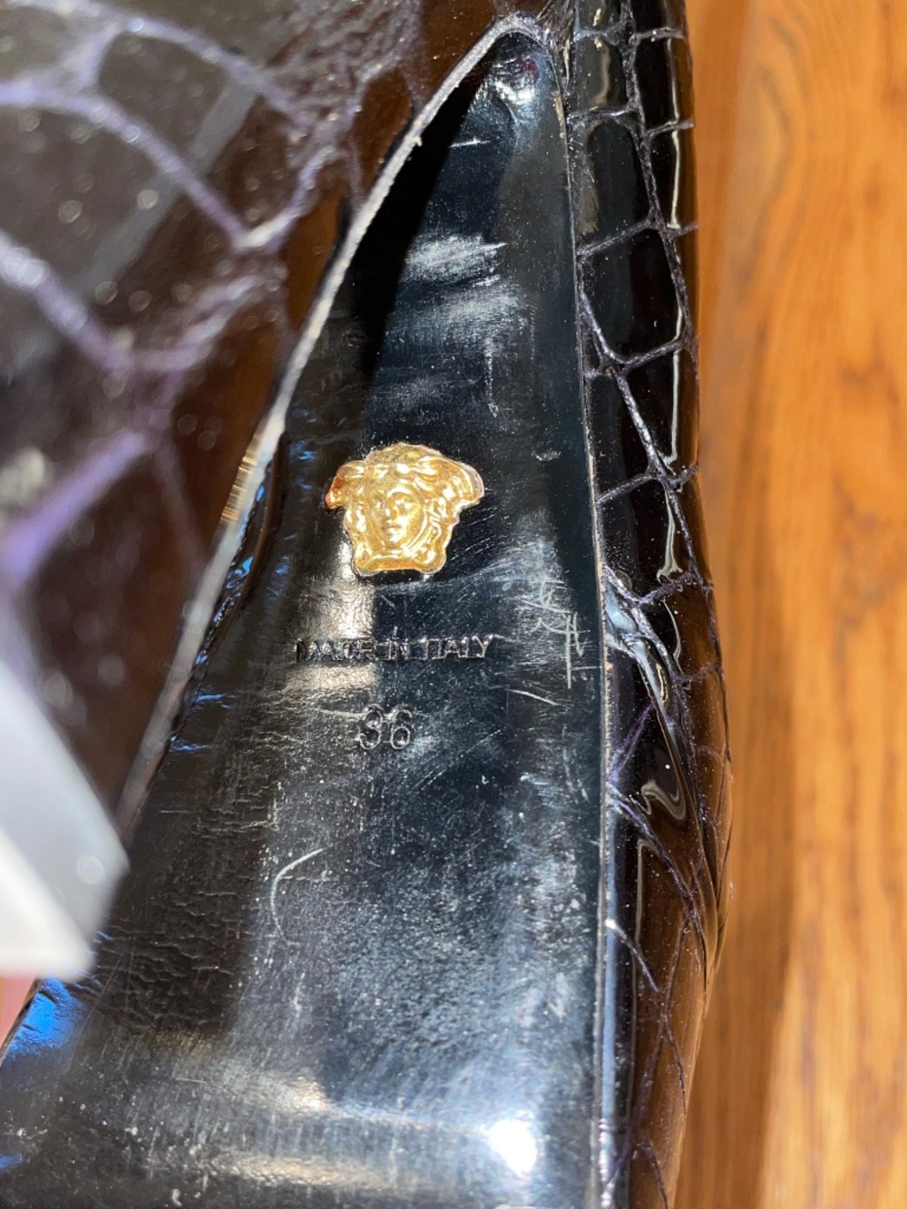 VERSACE AW18 Runway Medusa Croc-Effect Platform Loafer Heels - Size 36 - Picture 6 of 9